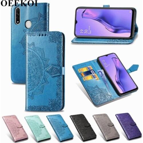 OEEKOL Datura Flower Flip Cover PU Leather Wallet Case for OPPO A8