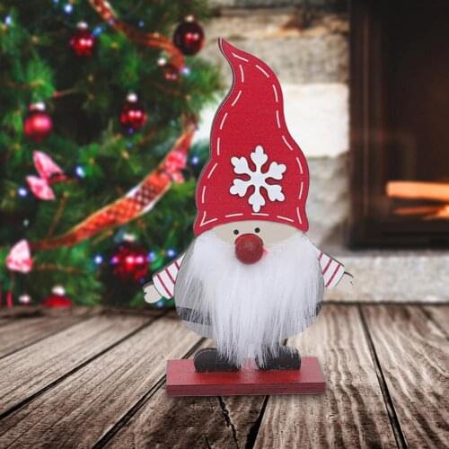 Wood Christmas Gnomes Ornament Realistic Faceless Doll Crafts Office Desktop Decoration Decorative Adorable Xmas Decor for Party