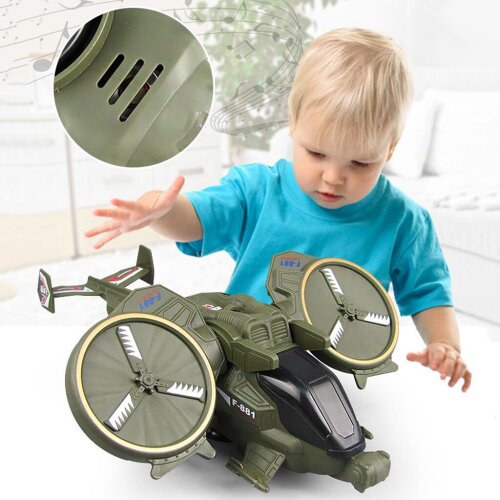 Childrens Electric Universal, Music And Light, 360 Degree Rotating Airplane Model Toy