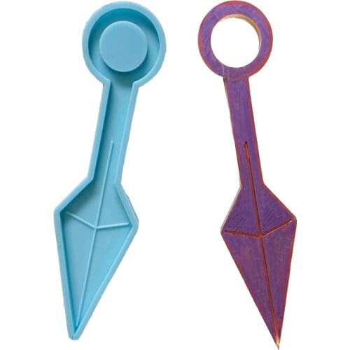 Large Size Kunai Molds Suriken Keychain Resin Molds Self Defense Keyrings Silicone Moulds Epoxy Resin Kit