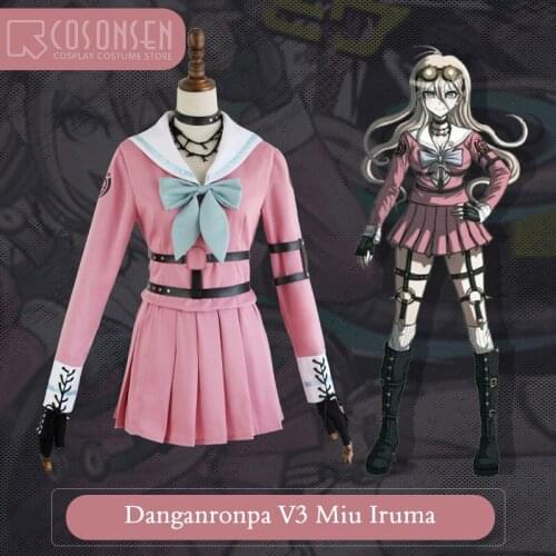 COSPLAYONSEN New DanganRonpa V3 Miu Iruma Dangan Ronpa V3 Halloween Cosplay Costume Full Set Women Dress