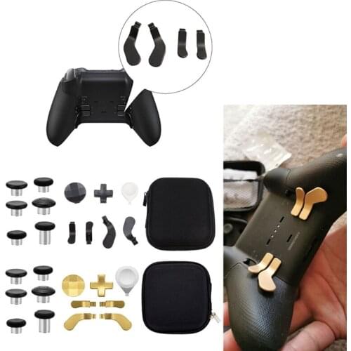Metal Thumbsticks Grips Joystick Caps Paddle Dpad Hair Trigger Lock for X box One Elite Wireless Controller Series 2 14Pcs