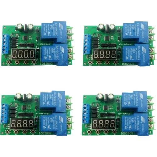4PCS 12V 30A Multifunction DC/AC Motor Controller Relay Board Forward Reverse Control Automatic Delay Cycle Start Stop Switch