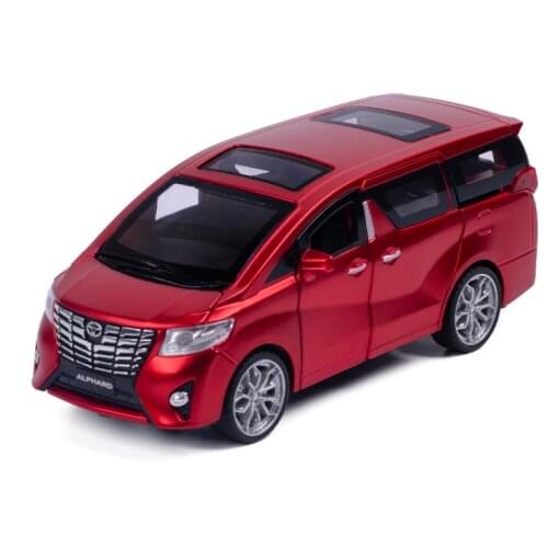 1: 32 Simulation Toyota Alphard Alloy Car Model Light Music 6 Door Metal Toy Car Childrens Birthday Gift Red Car