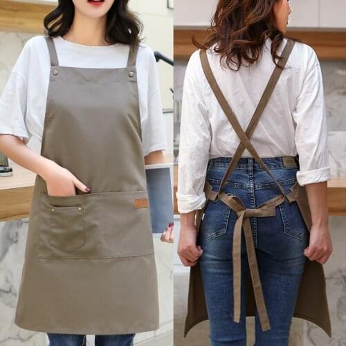 Restaurant tea shop nail barista canvas apron fashion men and women overalls apron logo