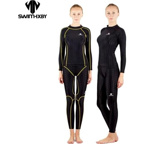 HXBYswimwear men swimming woman long swim pants racing women competition Swimsuit T shirt suit competitive swimsuits female
