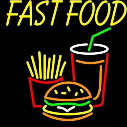Neon Sign For fast food burger Lamp resterant light Hotel Personalized handmade drink glass tubes custom Impact Attract light