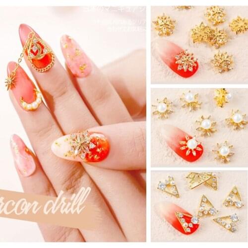 The Latest 2 Pieces Pendant Chain 3D Alloy Bow Nail Art Zircon Pearl Metal Nail DIY Accessories Decorative Nail