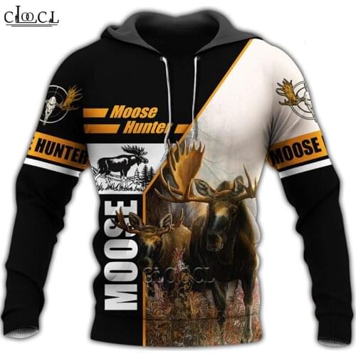 HX Newest Men Women Casual Streetwear Animal Deer Hunting Hoodies 3D Printed Hooded Pullover Hoodie Sportswear Tops