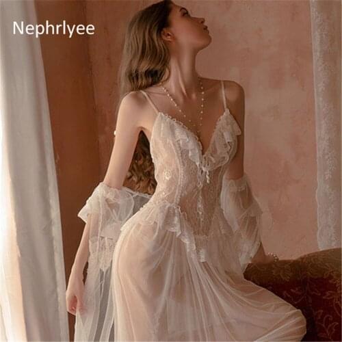 Sleepwear Female Pajamas Set Satin Pyjamamas Lace sexy lingerie Bridal Wedding Nightwear Rayon Home Wear Nighty&Robe Suit