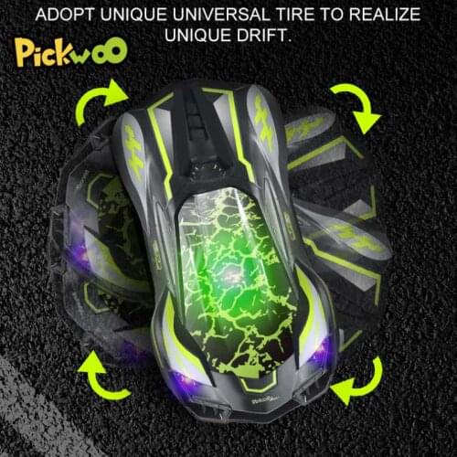 Pickwoo 2.4G Crack Remote Control Min Drifting RC Car Stunt 360 Rotating Electric Racing Car Model With Light Toys for Children