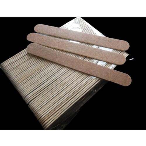 Free Shipping 100 PCS wooden emery board Wood nail Files brown nail file Manicure tool 180/180