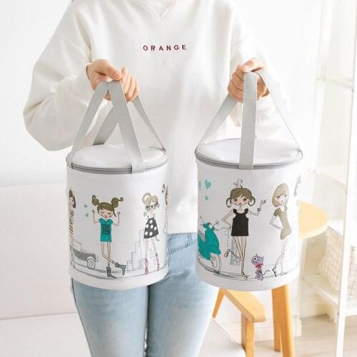 HOT Portable Lunch Bag New Thermal Insulated Lunch Box Round Tote Cooler Handbag Pouch Dinner Container School Food Storage Bags