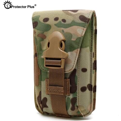 PROTECTOR PLUS Tactical Molle Pouch Waterproof Nylon Military Mobile Phone Bag Outdoor Climbing Cycling Hunting Casual Case Bag