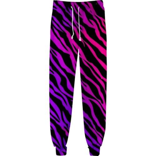 Rholycrown New Design Tight Pants Jogging Pants 3D Harajuku Zebra Mens / Womens Sweatpants Girls Hip Hop Style