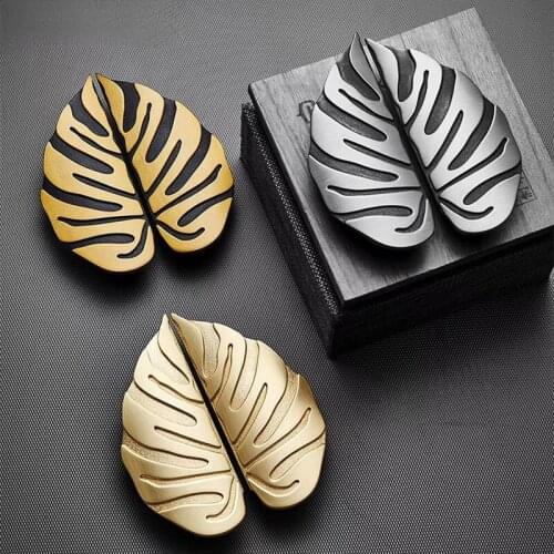 Leaf Handle Black Gold Leaves Creative Cabinet Handles Drawer knobs Wardrobe Door handles Furniture Handles