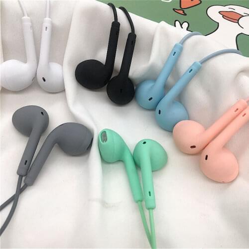 Cute Color Wired In-ear with Microphone 3.5mm Heavy Bass Sports Earphone with Earphone Storage Box for Xiaomi Huawei Samsung
