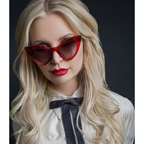 Vintage Red Cat Eye Sunglasses Women Oversized Ladies Triangle Sun Glasses For Men Personality Retro Eyewear Shades UV400 Oculos