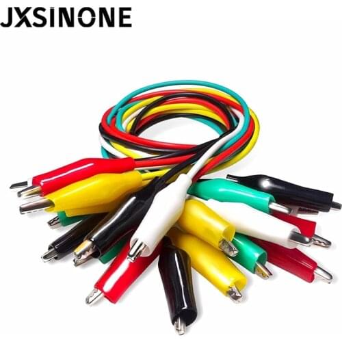 JXSINONE P102510pcs Alligator Clips Electrical DIY Test Leads Alligator Double-ended Crocodile Clips Roach Clip Test Jumper Wire