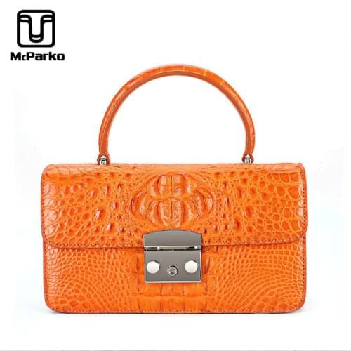 McParko Lady Handbag Crocodile Bags for Women Luxury Top-Handle Hand Bags Genuine Leather Women Handbag Luxury Brand Female gift