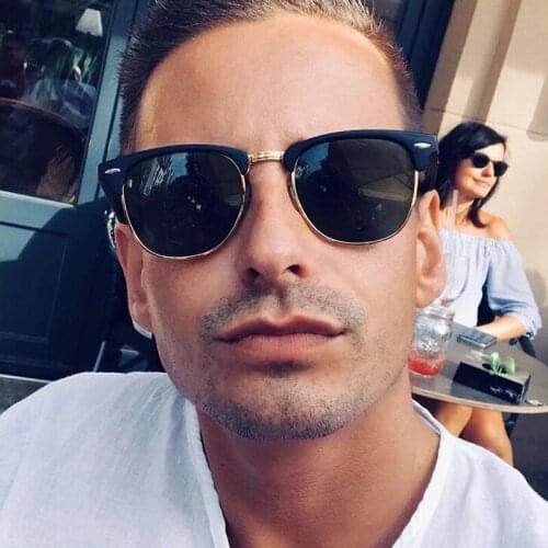 HKNA 2021 Semi-Rimless Vintage Sunglasses Women High Quality Retro Eyewear Women Luxury Brand Designer Glasses Women Oculos