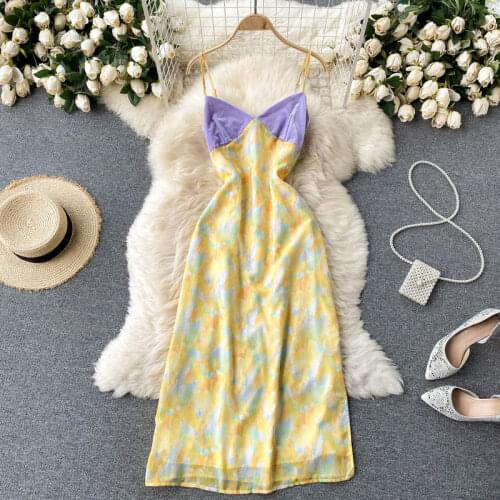 SINGREINY Women Korean Strap Dress Sexy Sleeveless V Neck A-line Party Dresses Summer Off Shoulder Vacation Split Beach Sundress