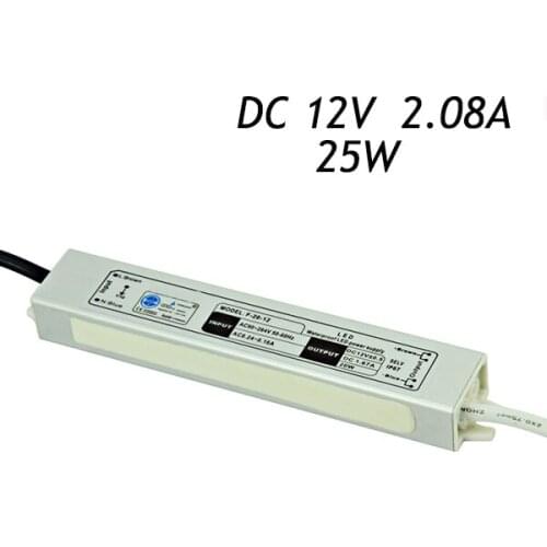 10pcs/lot Best Quality 12V 2.08A 25W IP67 Waterproof Power Supply Driver for LED Strip 5050 3528 AC110-220V To DC12V Transformer
