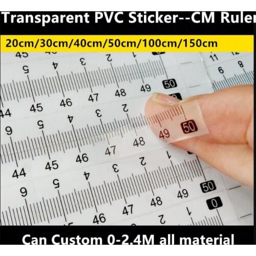 15PCS/LOT Centimeter Ruler Transparent PVC Sticker DIY Self Adhesive Measuring Tape Ruler Sticker