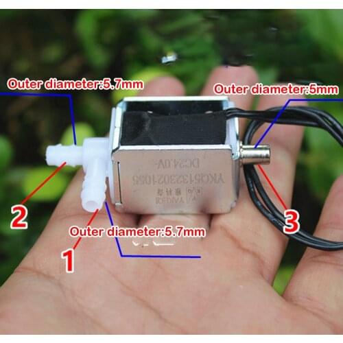 DC 24V 3-way Switch Gas Valve Release 2-Position Solenoid Valve Small Electric Control Gas Valve Exhaust Gas Deflation Valve