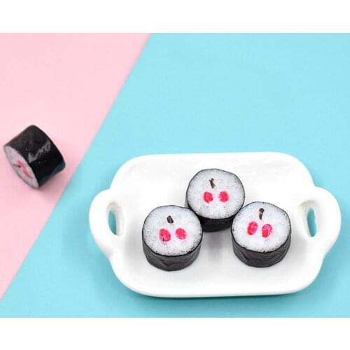 3Pcs Creative Simulation Sushi 3D Pretend Play Toy Doll House Kitchen Miniature Food Model DIY Cream Phone Case Accessories
