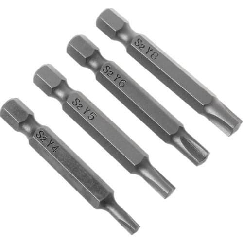 4pcs/set Magnetic Y Shaped Screwdriver Bits for bicycle Repair Tools Triangle Head Hex Shank Y4 Y6 Y8 A0KF