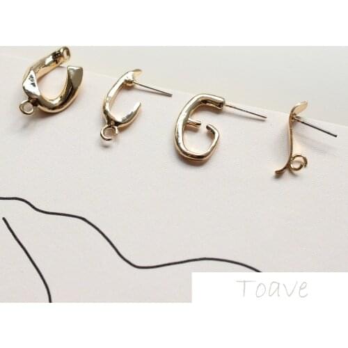 4pcs Alloy Simple bai da kuan Needles Stud Earrings DIY Materials Accessories