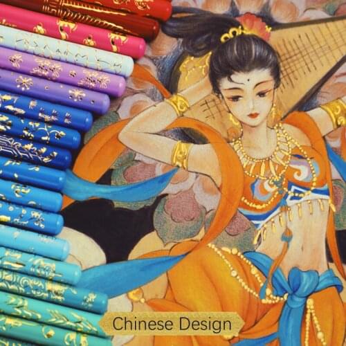 50Colors Oily Colored Pencils Traditional Chinese Design Beautiful Teacther Gift Exquisite Box High Quality Drawing Pencil Set