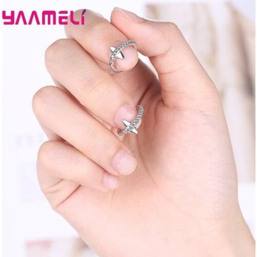 Gothic Jewelry 925 Sterling Silver Black Earrings For Women Girls 2020 Trend Valentines Day Gift Wholesale