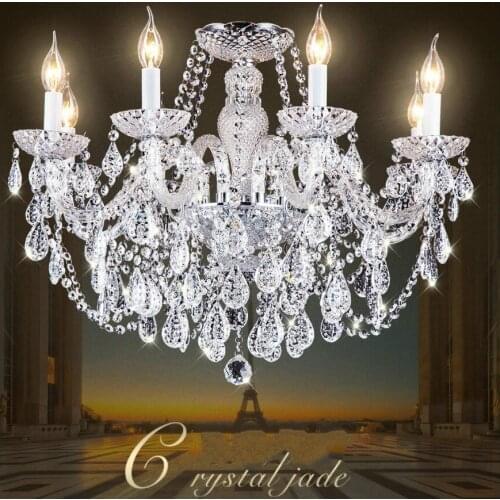 Free Shipping Clear K9 Crystal Chandelier Lustre Crystal Chandeliers Lustres De Cristal Chandelier E14 LED Villa Home Decoration
