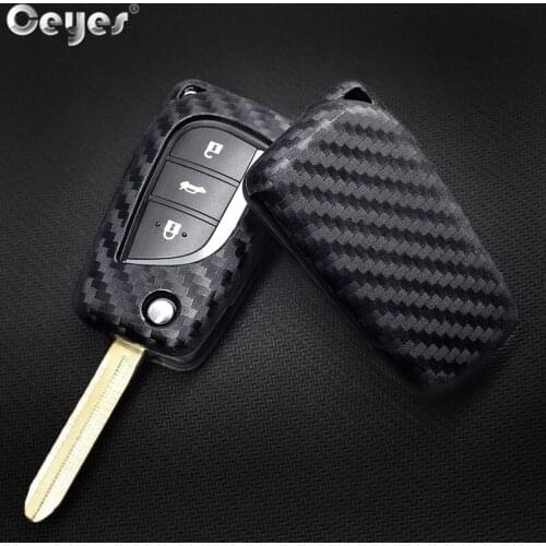 Ceyes Car Styling Auto Key Cover Protection Shell Case For Toyota Camry Rav4 Corolla Avensis Prius Auris CHR Yaris Accessories