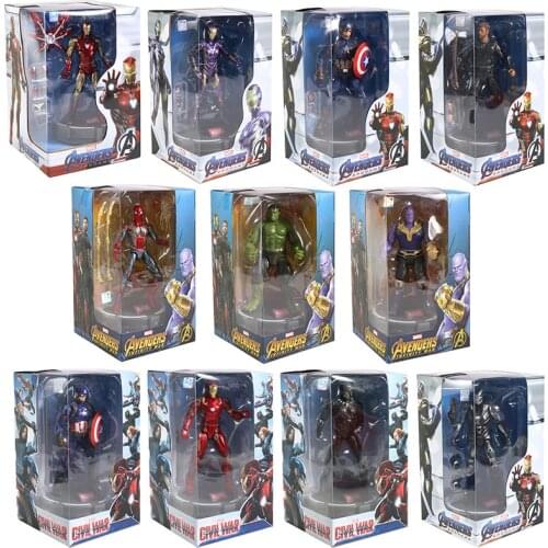 ZD Genuine Marvel Avengers Iron Man MK85 Spiderman Pepper Potts Captain America Thor War Machine Black Panther Action Figure Toy