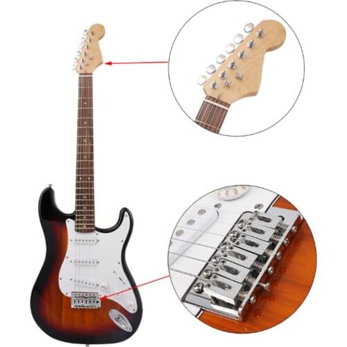 Electric Guitar 21 Frets Fully Enclosed Knob Basswood Rosewood Fretboard Closed Knob Wooden Electric Guitar for Beginner