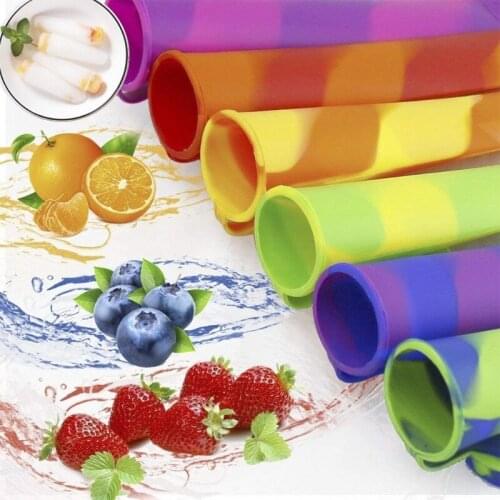 F62A Set of 6 Silicone Ice Cream Mold Holder Ice-Pop Sleeves Freezer Kitchen