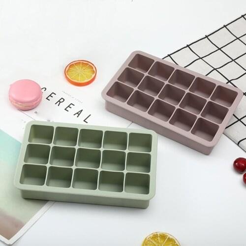 Home-made Big Grid Silicone Ice Cube Mold Maker Flexible Silicone Ice Cube Tray with Lid Kitchen Gadgets and Accessories