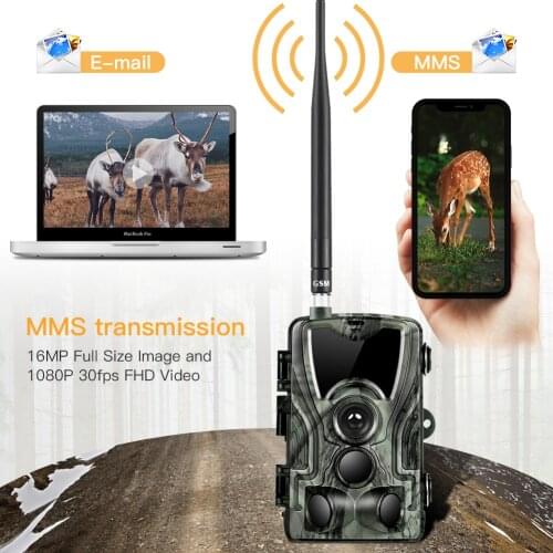 HC-801M 2G Hunting Camera 16MP Trail Camera SMS/MMS/SMTP IP65 Photo Traps 0.3s Trigger Time Wild Cameras With Night Vision