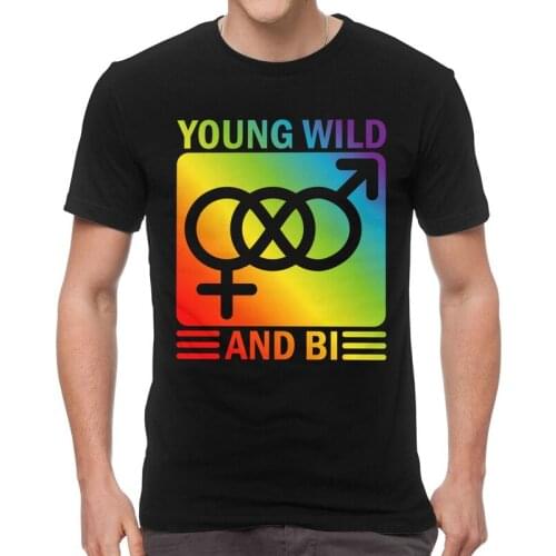 Lgbt Bisexual Pan Tshirt Men Harajuku Tees Top 100% Cotton T Shirts Short Sleeve Gay Pride Homosexual T-shirts Gift Clothes