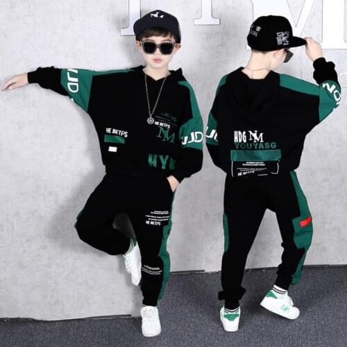 2020 Spring Autumn Kids Clothes Boys 3 4 5 6 7 8 9 10 11 12 14 Years Boys Clothing Set Sports Suit Boys Hooded Jacket And Pants