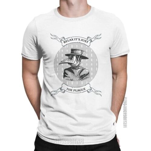Men T-Shirt Plague Doctor Medieval Fantasy Novelty Pure Cotton Tees Classic Short Sleeve T Shirts O Neck Tops Plus Size