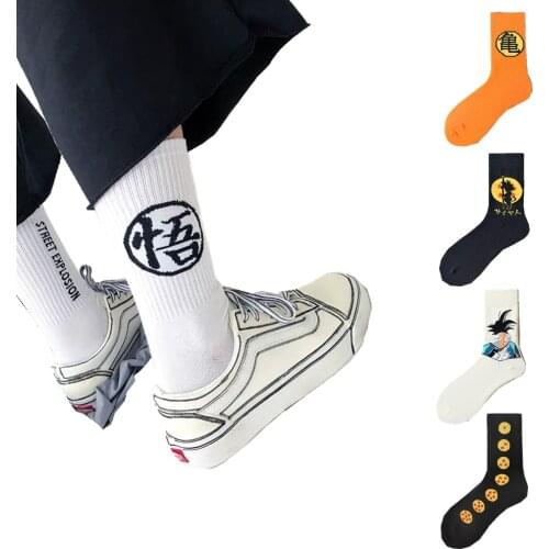 Mens cartoon anime socks Harajuku fashion street trend casual personality cotton funny skateboard socks