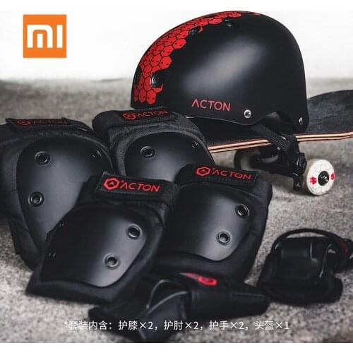 Original Xiaomi Youpin Helmet Protective Gear Set Safety Suit Drop Resistance Knee Pads Hand for Skiing Bicycle Motobike