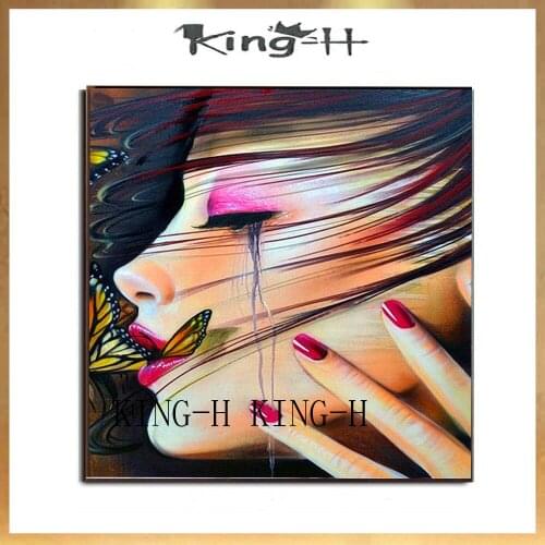 New hand-painted abstract star portrait oil painting painting pictures attractive sexy girl head decoration hotel lobby wall art