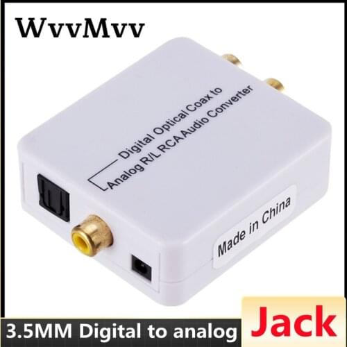 Jack 3.5MM DAC Digital to Analog Audio Converter Decoder Optical Fiber Coaxial Stereo Audio Adapter To RCA Amplifiers
