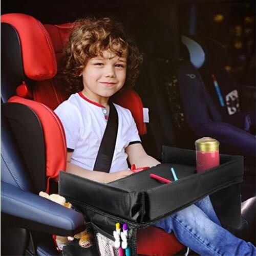 42*35cm Children Portable Table For Car Baby Stroller Holder Food Desk Waterproof New Child Table Car Seat Tray Storage Kids Toy
