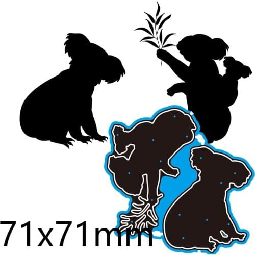 Cutting Dies Koala Cute Stencil Craft for Scrapbook Stamps Dies Embossing Paper Gift Card 71*71mm